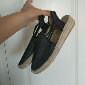MADE IN SPAIN Black Shimmer Espadrilles